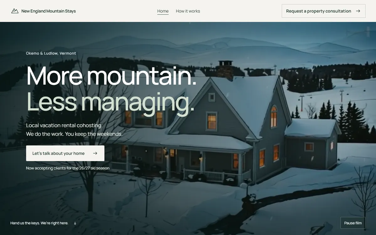 New England Mountain Stays website